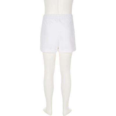 Girls white jersey shorts